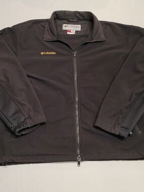 Columbia Titanium Black Fleece Zip Jacket Mens XL Outdoor Cozy